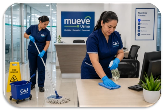 Aseo institucional  brigadas profesionales para bodegas, plantas industriales y espacios corporativos